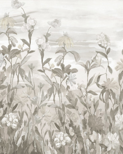 Tapet cu flori delicate, Misty Garden, Sand