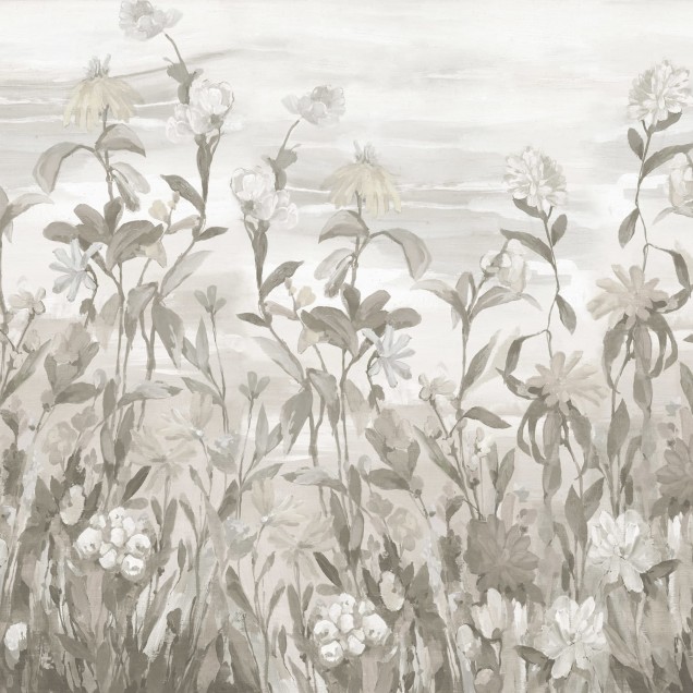 Tapet cu flori delicate, Misty Garden, Sand