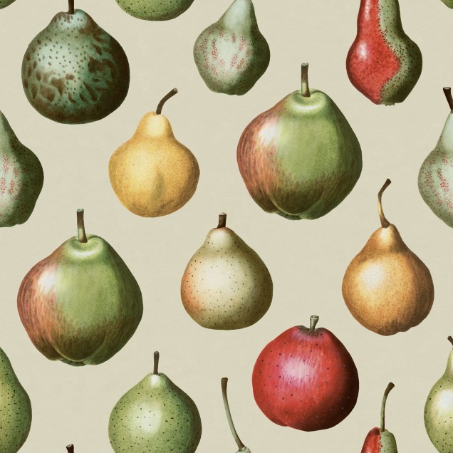Tapet Vintage Pear cu pere pictate manual