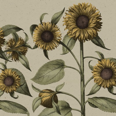 Tapet cu model floral de Sunflower