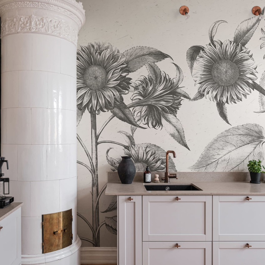 Tapet cu model floral de Sunflower
