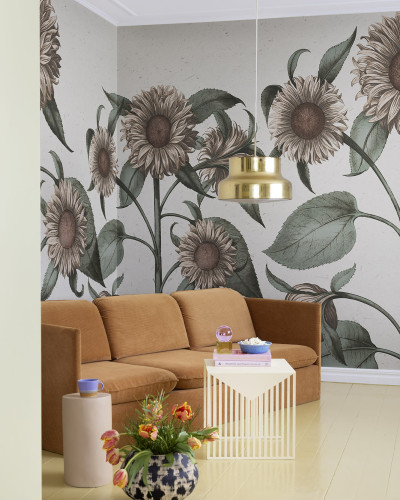 Tapet cu floarea soarelui, design elegant, modern, perfect pentru living, dormitor sau bucătărie.