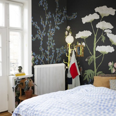 Tapet floral elegant Crowberry, Midnight
