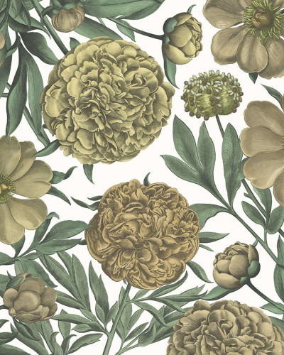 Tapet floral cu flori de nuferi mari, de un galben cald, perfect pentru a crea un decor elegant și confortabil.