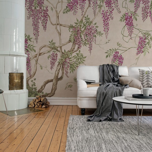Tapet cu glicine, Wisteria Tree, Dusty Pink
