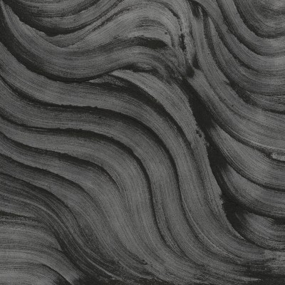Tapet abstract Smoky Swirl Graphite cu linii curbate în gri antracit.