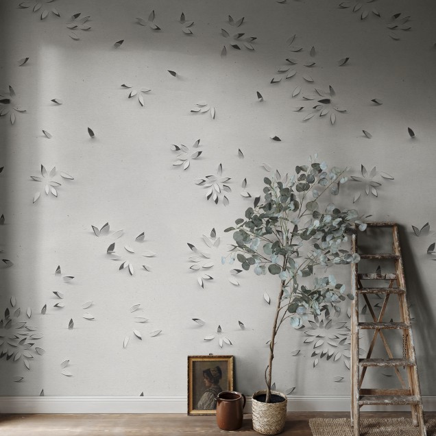 Tapetul Papercut, Sand, cu un design minimalist si elegant.