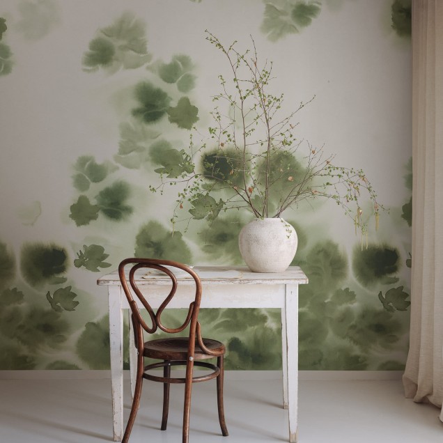 Tapet cu design abstract Faded Dreams, Green