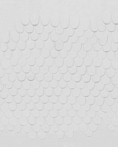 Tapet cu un design minimalist, cu forme moi, in nuante de gri