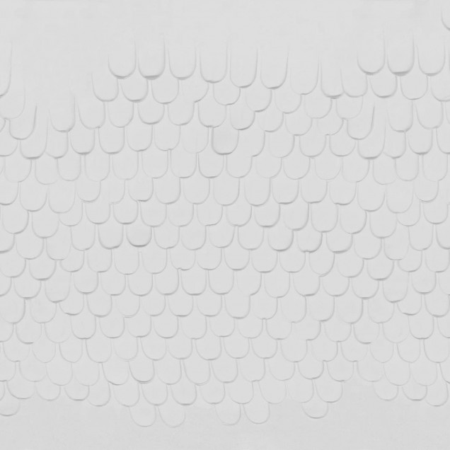 Tapet cu un design minimalist, cu forme moi, in nuante de gri