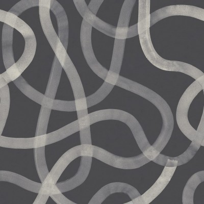 Wallpaper cu design abstract, linii curbe si grafice in nuante de gri si alb