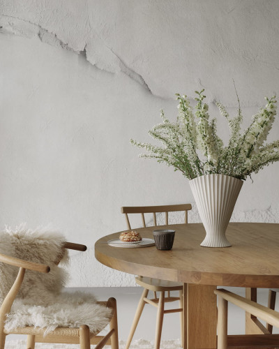 Tapet cu aspect de beton cu fisuri, Broken, Clay.