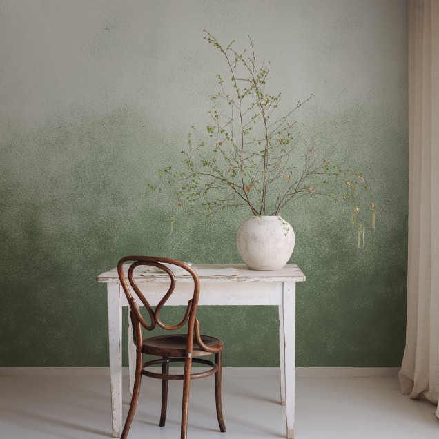 Tapet verde deschis cu design minimalist