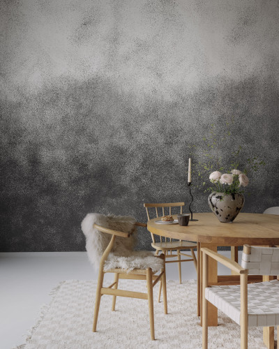Tapet Ash Gradient, Graphite cu textură subtilă, asemănătoare cu cea a cimentului, perfect pentru un living, dormitor sau birou.