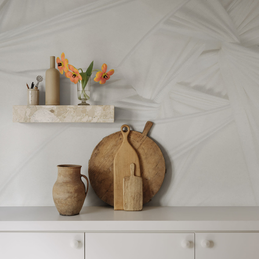 Tapet cu design minimalist, Silk Shadows, Beige