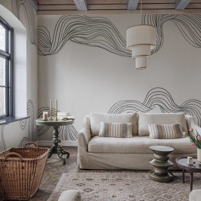 Tapet cu design minimalist, Stripes by Hand, Graphite