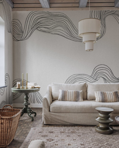 Tapet cu design minimalist, Stripes by Hand, Graphite