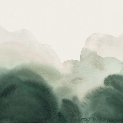 Tapet verde cu design abstract, imitând colinele