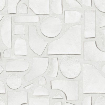 Tapet geometric abstract in nuante de alb, cu forme geometrice simple si curate