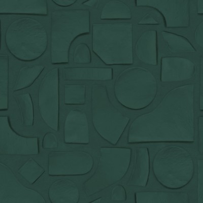 Tapet cu design geometric modern, în nuanțe de verde smarald. Clay Figures este o alegere excelentă pentru a transforma instantaneu aspectul oricărei camere, adăugând un plus de personalitate.