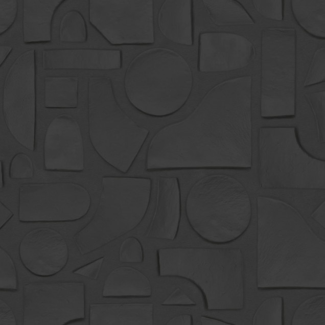 Wallpaper cu aspect 3D, model geometric, nuanță de gri antracit
