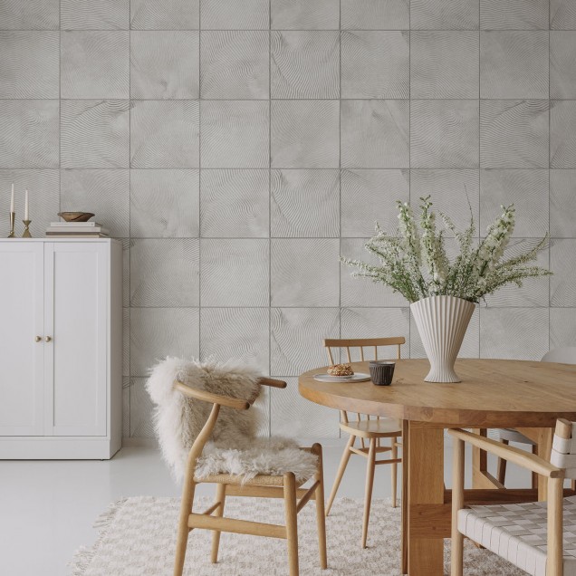 Tapet cu aspect de gresie, Craft Tiles White