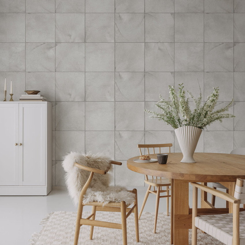 Tapet Craft Tiles, Emerald, cu un design modern, cu textură care imită plăcile ceramice.