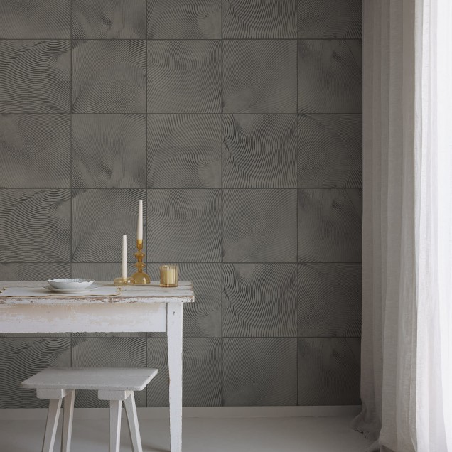 Craft Tiles, Gri, Wallpaper cu design in relief