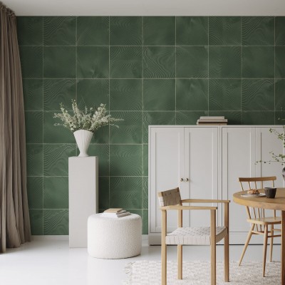 Tapet Craft Tiles, Emerald, cu un design modern, cu textură care imită plăcile ceramice.