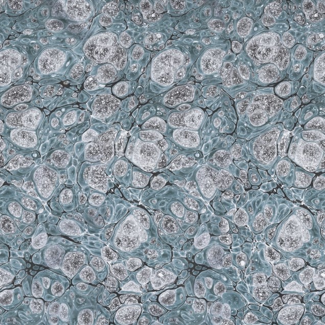 Tapet Marbling, Blue, cu design modern cu aspect de marmură, folosit într-un interior minimalist