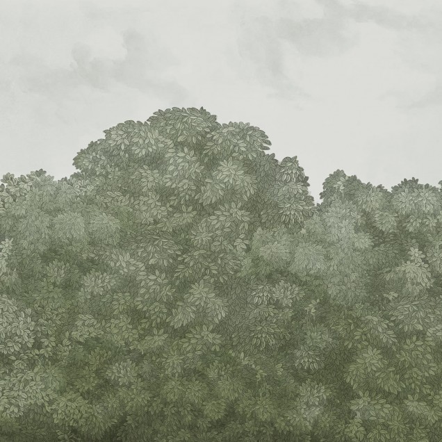Tapet Belle Buisson, Green Vintage, cu un design minimalist și o nuanță de verde vintage.