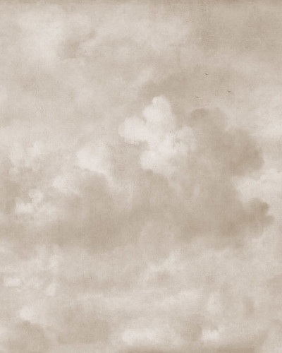 Tapet Vintage Clouds Beige cu design de nori, perfect pentru a crea o atmosferă relaxantă și romantică.