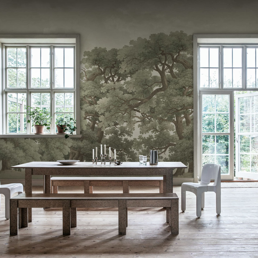 Tapet cu design vintage de pădure - Vintage Oaks
