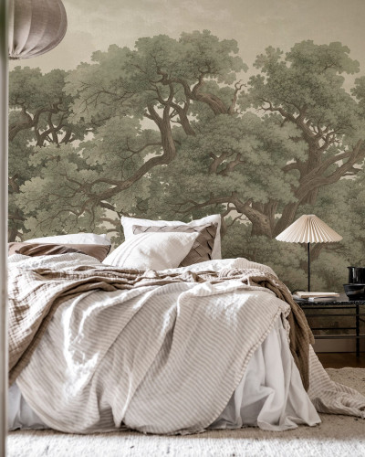 Tapet cu stejari Vintage Oaks, Green