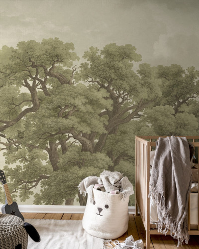 Tapet cu design vintage de pădure - Vintage Oaks