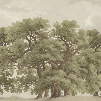Tapet cu design vintage de pădure - Vintage Oaks