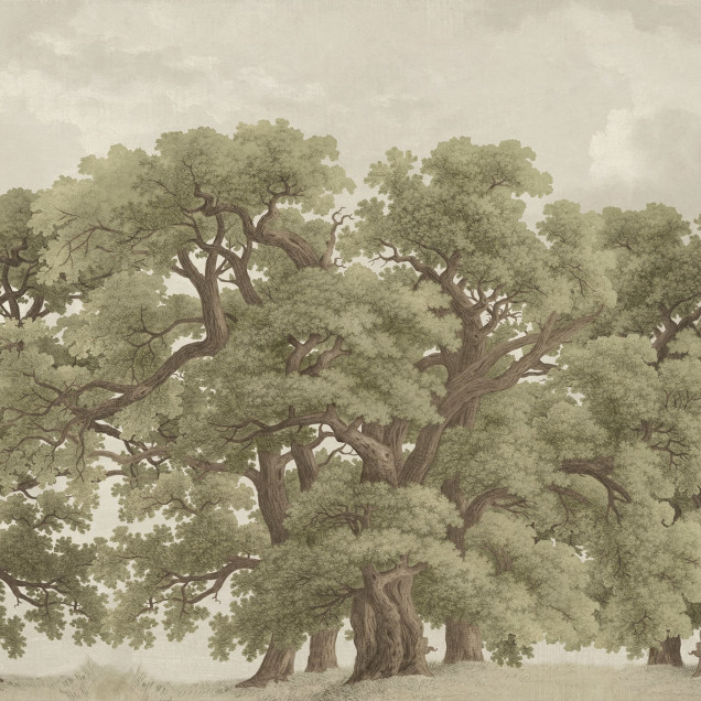 Tapet cu design vintage de pădure - Vintage Oaks