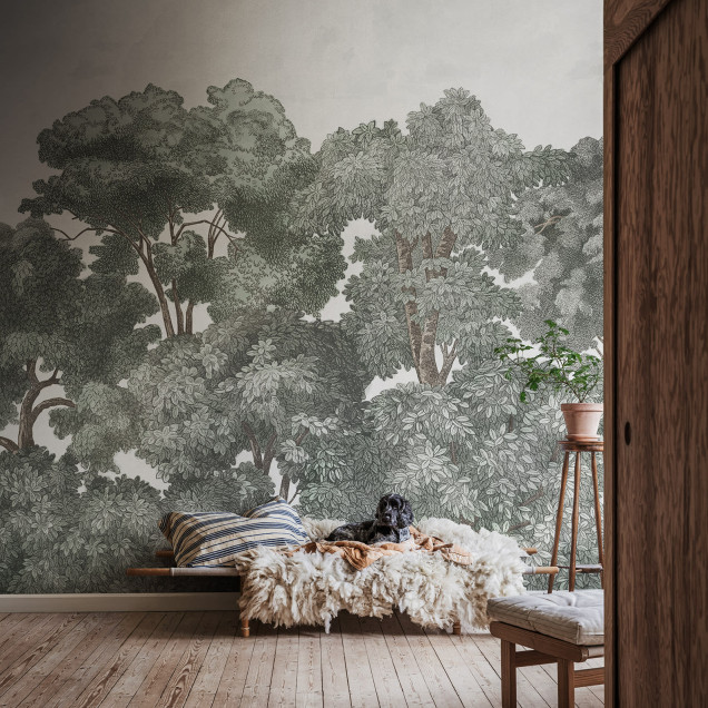 Tapet Bellewood Clouds, Blue Vintage - design vintage cu nuanta de albastru pal pentru un aer romantic si relaxant.