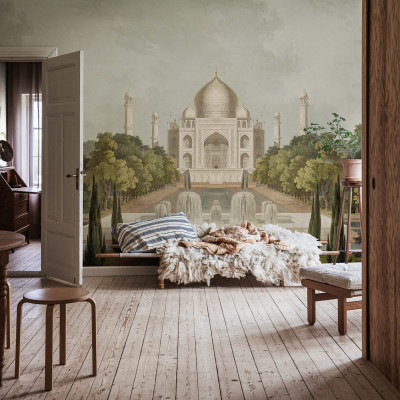 Imagine cu tapetul Palace Garden, Green, care înfățișează o imagine a faimoasei clădiri Taj Mahal, situată în India
