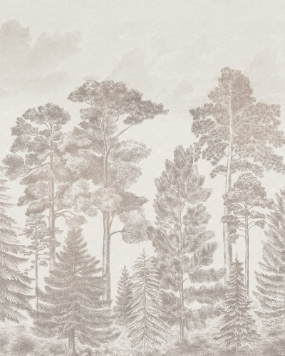 Tapet cu motive scandinave vintage într-o sufragerie elegantă