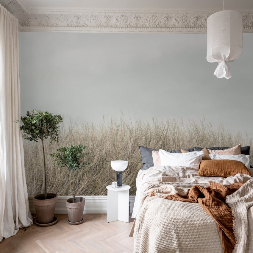 Tapet cu iarbă verde, design minimalist
