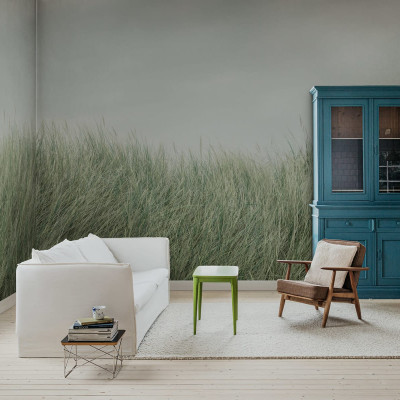 Tapet cu iarbă verde, design minimalist
