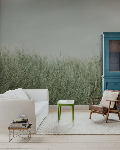 Tapet cu iarbă verde, design minimalist