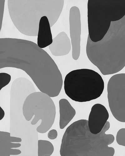 Fototapet abstract gri într-o sufragerie modernă