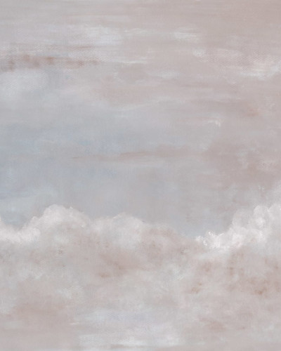 Tapet Heavenly Clouds, Dusty Pink - un tapet minimalist cu nori pufoși într-o nuanță delicată de roz prafuit, perfect pentru o atmosferă modernă și sofisticată.
