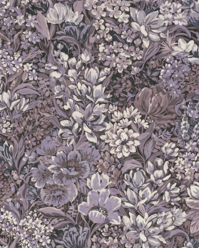 Tapet Floral Garden, Lilac - Un design floral impresionant cu nuanțe delicate de liliac