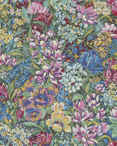 Tapet floral cu flori colorate, perfect pentru un dormitor modern