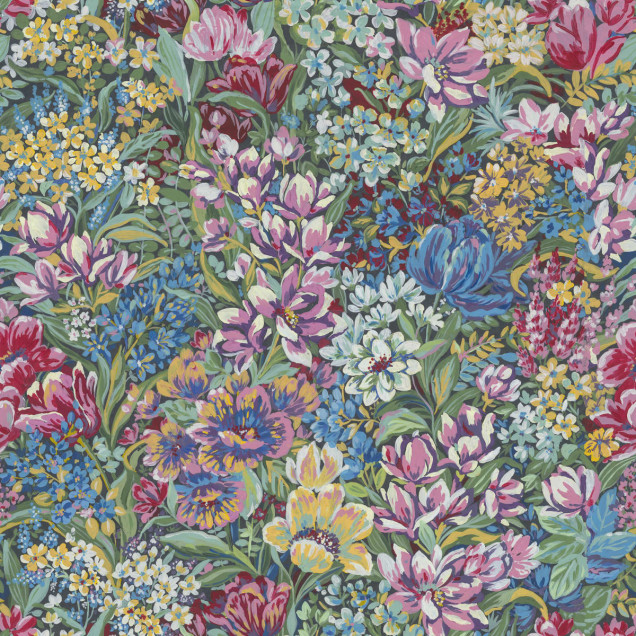 Tapet floral cu flori colorate, perfect pentru un dormitor modern