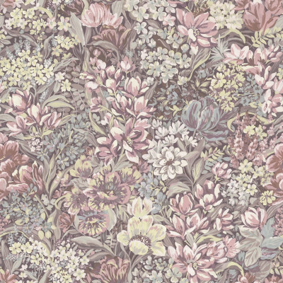 Tapet floral roz cu flori colorate, Floral Garden