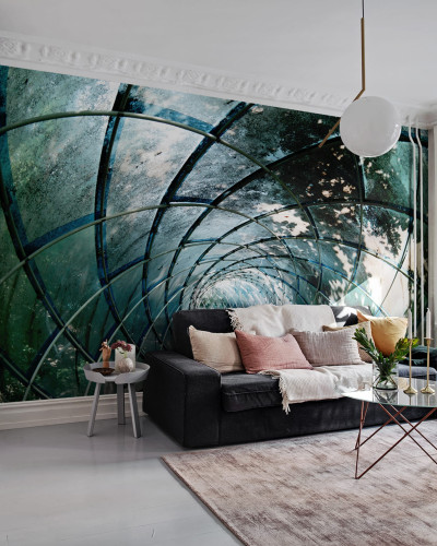 Tapet Tunnel of Glass - Design abstract cu tunel din sticlă.